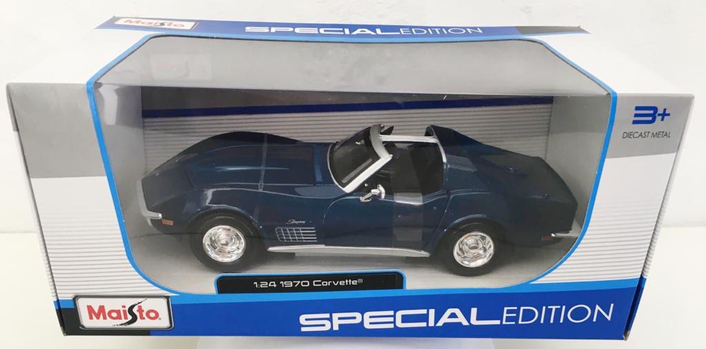 Auto de colección Corvete 1970, metal ,med:1:24 