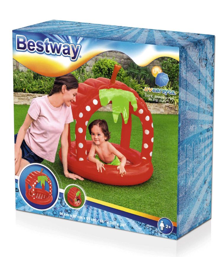 pileta con techo frutillita 91 x 91 x 91 cm