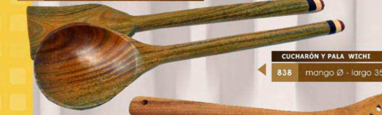 Cucharon y pala Wichi c/ inserto, mango redondo