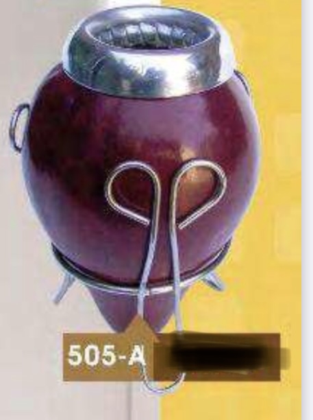 Mate de calabaza teñido, c/ virola gde y pie