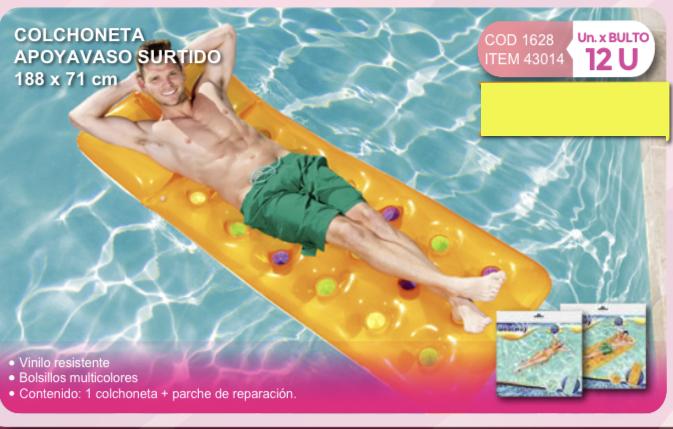 colchoneta apoya vaso surtido 188 x 71 cm