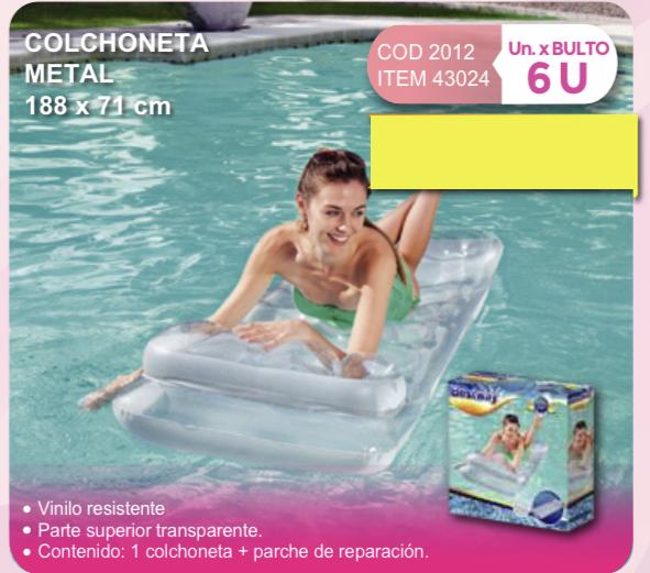 colchoneta metal 188 x 71 cm