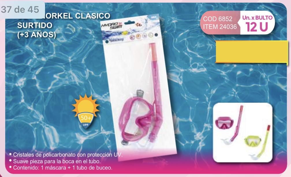set de snorkel clasico surtido + 3 años