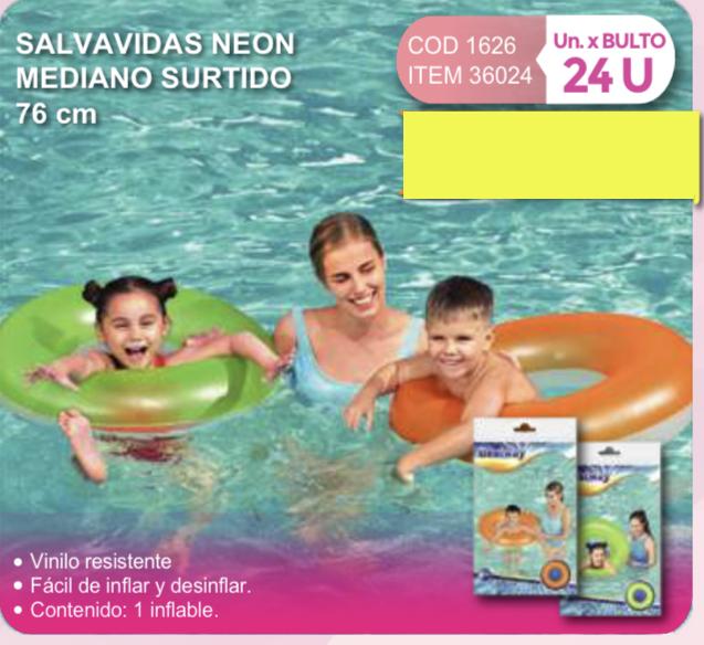 salvavidas neon mediano surtido 76 cm