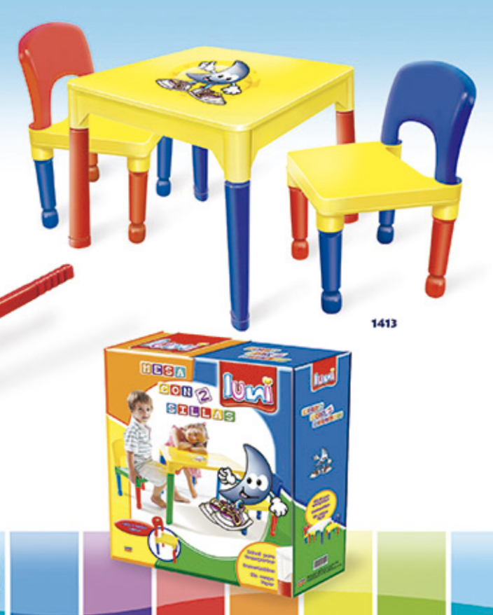 mesa con dos sillas luni