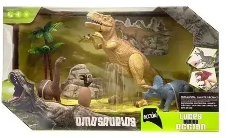 SET DE DINOSAURIO C/ T-REX CHICO C/ LUZ Y SONIDO (7096)